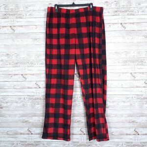 Sleep Chic Womens Fleece Pajama Pants XL Red Buffalo Plaid 781